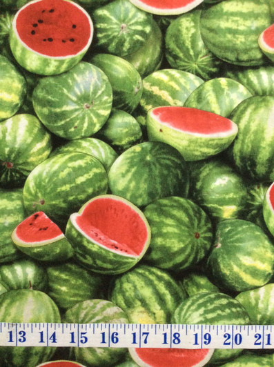 Watermelons Green Food Festival Cotton Quilting Fabric Watermelons Green Food Festival Cotton Quilting Fabric