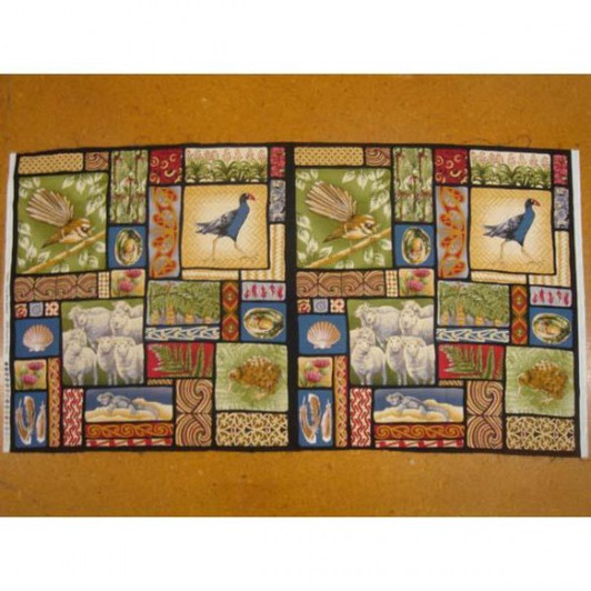 New Zealand Kiwi Animal Sheep and Floral Cotton Quilting Fabric Panel New Zealand Kiwi Animal Sheep and Floral Cotton Quilting Fabric Panel