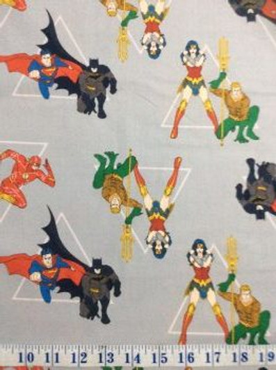 Superheroes Justice League Pyramid Grey Batman Superman Cotton Quilting Fabric 1/2 YARD Superheroes Justice League Pyramid Grey Batman Superman Cotton Quilting Fabric 1/2 YARD