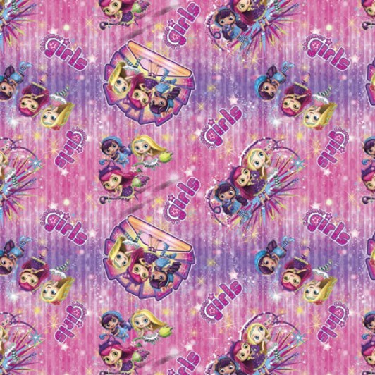 Little Charmers Charmer Girls Badge Toss Cotton Quilting Fabric 1/2 YARD Little Charmers Charmer Girls Badge Toss Cotton Quilting Fabric 1/2 YARD