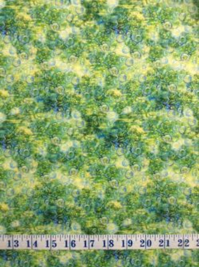 3 Wishes Mystic Ocean Bubbles Green Cotton Quilting Fabric 1/2 YARD 3 Wishes Mystic Ocean Bubbles Green Cotton Quilting Fabric 1/2 YARD