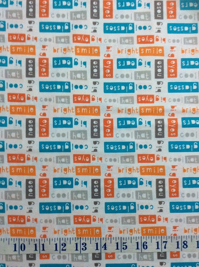 Mr Potato Head Quotes White Background Cotton Quilting Fabric 1/2 YARD Mr Potato Head Quotes White Background Cotton Quilting Fabric 1/2 YARD