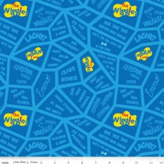 The Wiggles Ready Steady Wiggle Wiggles Songs Blue Cotton Quilting Fabric 1/2 YARD The Wiggles Ready Steady Wiggle Wiggles Songs Blue Cotton Quilting Fabric 1/2 YARD