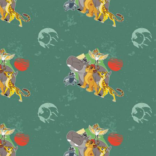 Disney Lion King Lion Guard All for One Sage Cotton Quilting Fabric 1/2 YARD