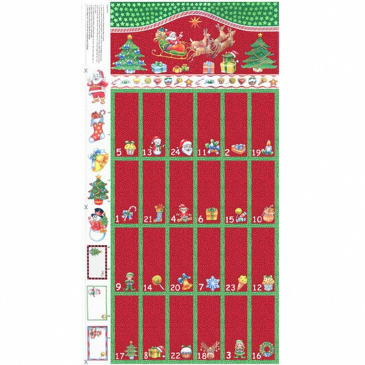 Father Christmas Santa Reindeer and Sleigh Advent calendar Panel Father Christmas Santa Reindeer and Sleigh Advent calendar Panel