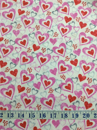 Hearts of Love Hearts in Hearts Pink Cotton Quilting Fabric 1/2 YARD Hearts of Love Hearts in Hearts Pink Cotton Quilting Fabric 1/2 YARD