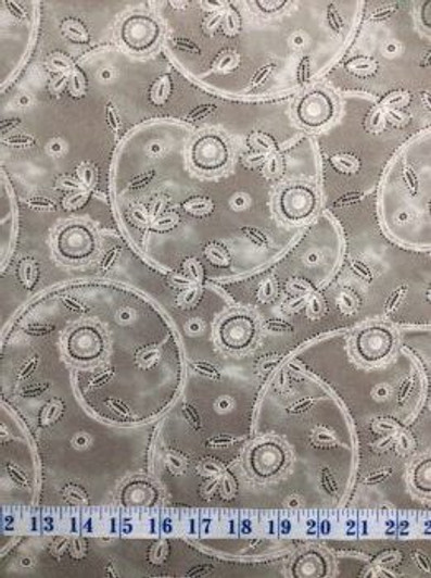 Bali Bazaar Bohemian Rhapsody Clay Floral Cotton Quilting Fabric 1/2 YARD