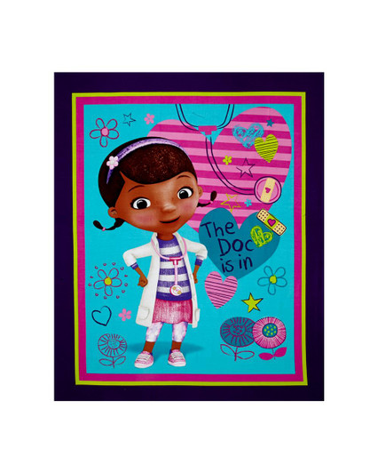 Disney Doc McStuffins Doc is in Cotton Quilting Fabric Panel