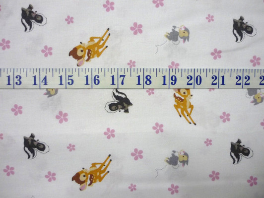 Disney Bambi Woodland Dreams Toss White Cotton Quilting Fabric 1/2 YARD Disney Bambi Woodland Dreams Toss White Cotton Quilting Fabric 1/2 YARD