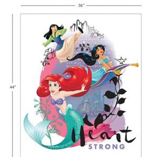 Disney Princesses Heart Strong Cotton Quilting Fabric Panel Disney Princesses Heart Strong Cotton Quilting Fabric Panel