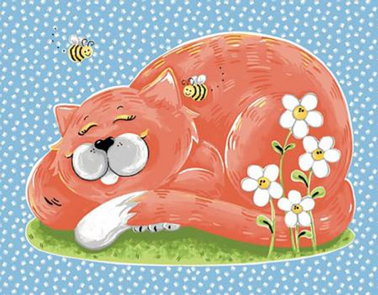 Susybee Purrl the Cat PlayMat Cotton Quilting Fabric Panel Susybee Purrl the Cat PlayMat Cotton Quilting Fabric Panel