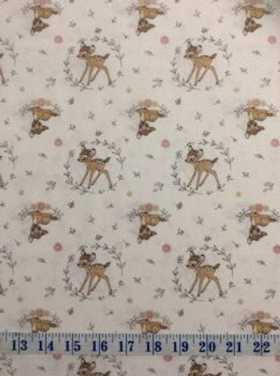 Disney Bambi Baby Framed Cream Cotton Quilting Fabric 1/2 YARD Disney Bambi Baby Framed Cream Cotton Quilting Fabric 1/2 YARD