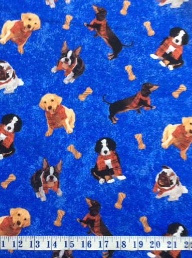 Ruff Life Dachshund Pug French Bulldog Blue Background Cotton Quilting Fabric 1/2 YARD Ruff Life Dachshund Pug French Bulldog Blue Background Cotton Quilting Fabric 1/2 YARD