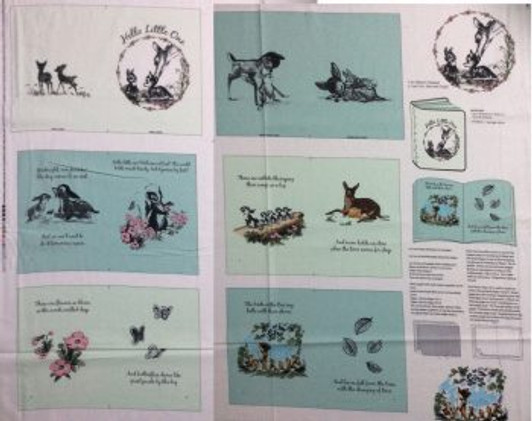 Disney Bambi Baby Book Cotton Quilting Fabric Book Panel Disney Bambi Baby Book Cotton Quilting Fabric Book Panel