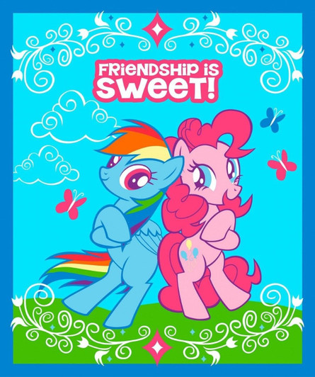 My Little Pony Friendship is Sweet Cotton Quilting Fabric Panel My Little Pony Friendship is Sweet Cotton Quilting Fabric Panel