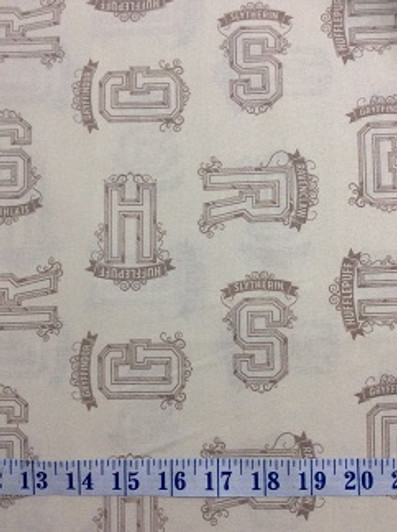 Harry Potter Tonal Houses Cream Cotton Quilting Fabric Harry Potter Tonal Houses Cream Cotton Quilting Fabric