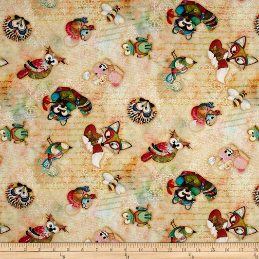 Digital Prints Skylines Tossed Animals Cream Cotton Quilting Fabric 1/2 YARD Digital Prints Skylines Tossed Animals Cream Cotton Quilting Fabric 1/2 YARD