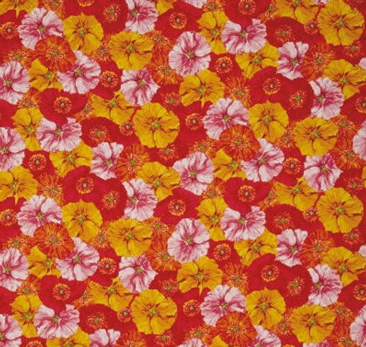 Poppy Garden Poppy Collage Multi Bright Cotton Quilting Fabric 1/2 YARD Poppy Garden Poppy Collage Multi Bright Cotton Quilting Fabric 1/2 YARD