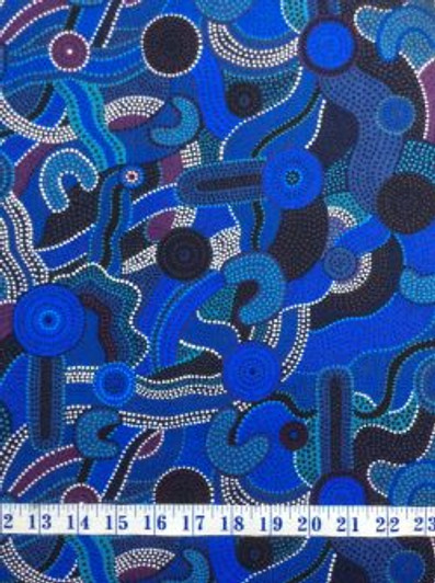 Australian Aboriginal Art Inspired Katoomba Pacific Cotton Quilting Fabric 1/2 YARD Australian Aboriginal Art Inspired Katoomba Pacific Cotton Quilting Fabric 1/2 YARD