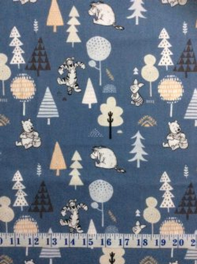 Disney Winnie the Pooh Wonder and Whimsy Forest Friends Blue Cotton Quilting Fabric 1/2 YARD Disney Winnie the Pooh Wonder and Whimsy Forest Friends Blue Cotton Quilting Fabric 1/2 YARD