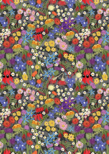 Aussie Flower Garden Winter Bluebells Cupids Dart Waratah Cotton Quilting Fabric 1/2 YARD Aussie Flower Garden Winter Bluebells Cupids Dart Waratah Cotton Quilting Fabric 1/2 YARD