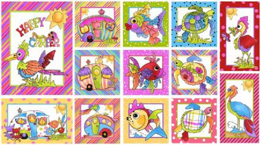 Happy Campers Caravans Project By Loralie Cotton Quilting Fabric Panel Happy Campers Caravans Project By Loralie Cotton Quilting Fabric Panel