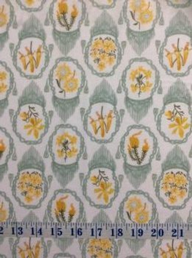 Flowers Andes White Background Floral Cotton Quilting Fabric 1/2 YARD Flowers Andes White Background Floral Cotton Quilting Fabric 1/2 YARD