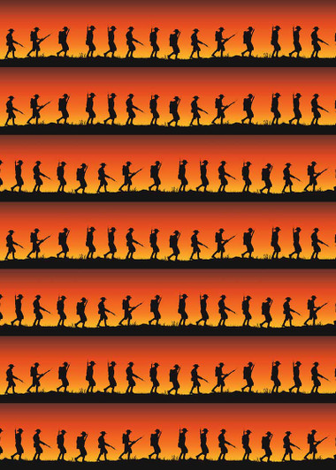 Anzac Day Remembering Day Soldiers Stripe Cotton Quilting Fabric 1/2 YARD Anzac Day Remembering Day Soldiers Stripe Cotton Quilting Fabric 1/2 YARD