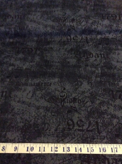 Mrs March Vintage Text and Music Fall Blue-Grey Cotton Quilting Fabric 1/2 YARD Mrs March Vintage Text and Music Fall Blue-Grey Cotton Quilting Fabric 1/2 YARD