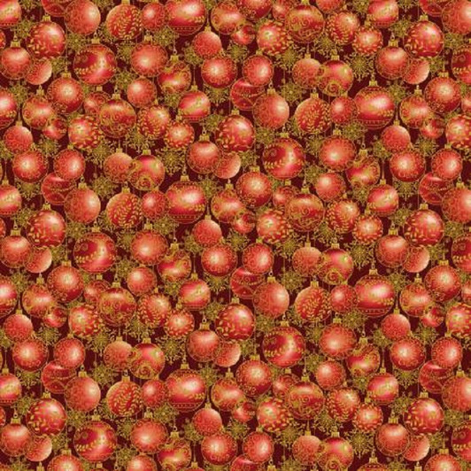 Christmas Red Hanging Ornaments Metallic Highlights Cotton Quilting Fabric 1/2 YARD Christmas Red Hanging Ornaments Metallic Highlights Cotton Quilting Fabric 1/2 YARD