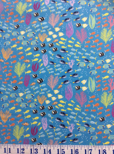 Great Barrier Reef Tropical Fish Wild Australia Cotton Quilting Fabric 1/2 YARD Great Barrier Reef Tropical Fish Wild Australia Cotton Quilting Fabric 1/2 YARD