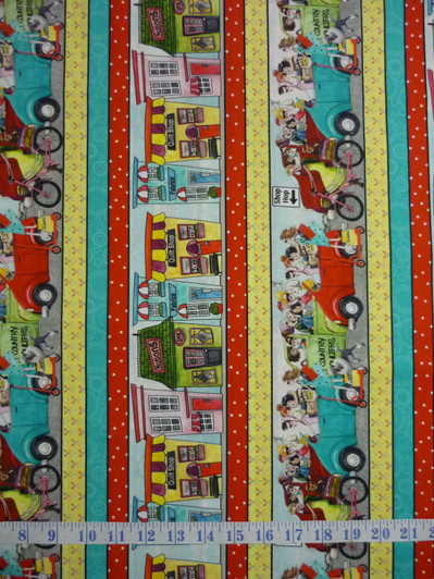 Quilt Shop Hop Decorative Stripe Cotton Quilting Fabric