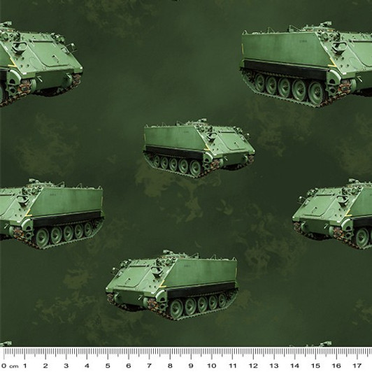 Remembering Vietnam War ANZACS Armoured Personnel Carrier Jungle Cotton Quilting Fabric Remembering Vietnam War ANZACS Armoured Personnel Carrier Jungle Cotton Quilting Fabric