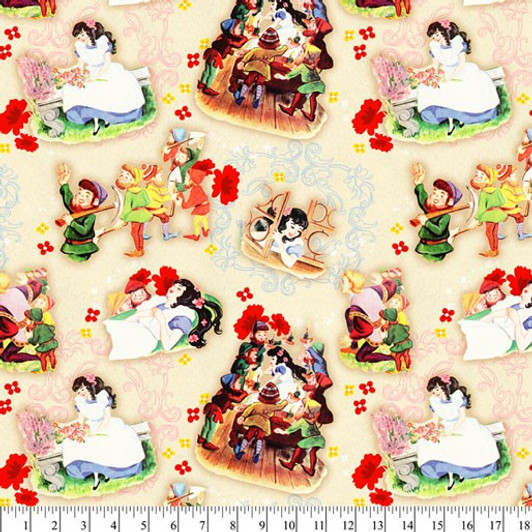 Disney Snow White Mirror Mirror Story Time Vintage Cotton Quilting Fabric Disney Snow White Mirror Mirror Story Time Vintage Cotton Quilting Fabric