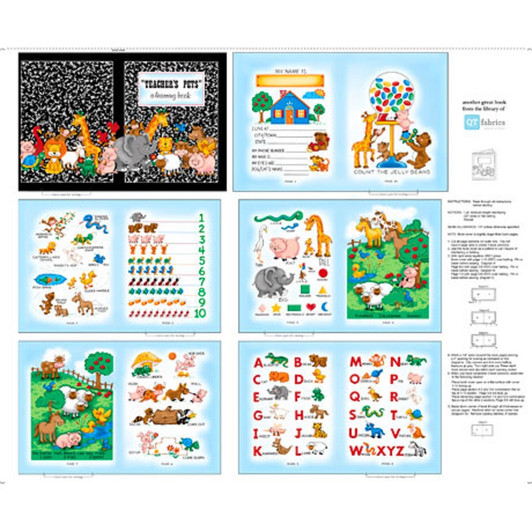 Teachers Pet Sew N Go VIII Quilting Treasures 27254-X Cotton Quilting Fabric Book Panel Teachers Pet Sew N Go VIII Quilting Treasures 27254-X Cotton Quilting Fabric Book Panel