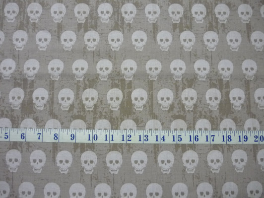 Riley Blake Geekly Chic Skulls Grey Cotton Quilting Fabric 1/2 YARD Riley Blake Geekly Chic Skulls Grey Cotton Quilting Fabric 1/2 YARD