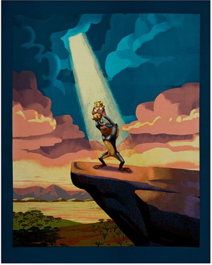 Disney Lion King Simba and Rafiki Cotton Quilting Fabric Panel Disney Lion King Simba and Rafiki Cotton Quilting Fabric Panel