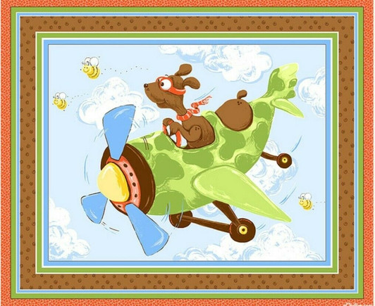 Susybee Zig Flying Ace Playmat Cotton Quilting Fabric Panel Susybee Zig Flying Ace Playmat Cotton Quilting Fabric Panel