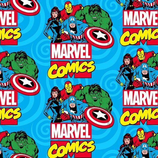 Superheroes Marvel Ready for Action FLEECE Fabric Superheroes Marvel Ready for Action FLEECE Fabric
