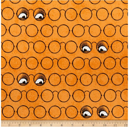 Goosetales Spooky Specs Orange Cotton Quilting Fabric Goosetales Spooky Specs Orange Cotton Quilting Fabric