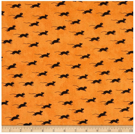 Goosetales Blind Mice Orange Cotton Quilting Fabric Goosetales Blind Mice Orange Cotton Quilting Fabric