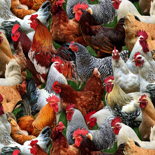 Farm Animals Chickens Multi Packed Cotton Quilting Fabric Farm Animals Chickens Multi Packed Cotton Quilting Fabric