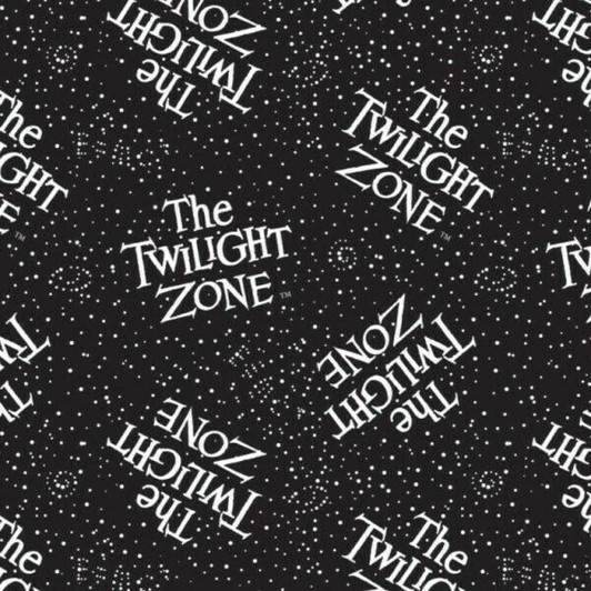 CBS Twilight Zone TV Show Black Cotton Quilting Fabric CBS Twilight Zone TV Show Black Cotton Quilting Fabric