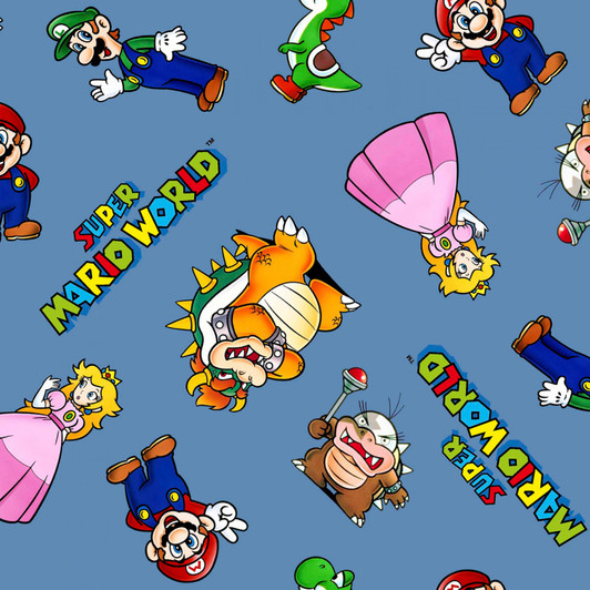 Nintendo Mario and Friends Cotton Quilting Fabric Nintendo Mario and Friends Cotton Quilting Fabric