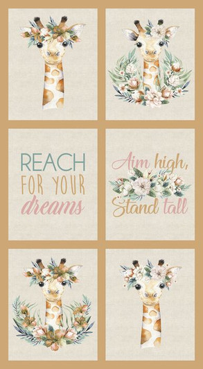 Tropical Zoo 2 Giraffe DV3818 Block Cotton Quilting Fabric Panel Tropical Zoo 2 Giraffe DV3818 Block Cotton Quilting Fabric Panel