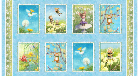 Sky Pixie Folklore Cotton Quilting Fabric Panel is from The Pixie Collection Sky Pixie Folklore Cotton Quilting Fabric Panel is from The Pixie Collection