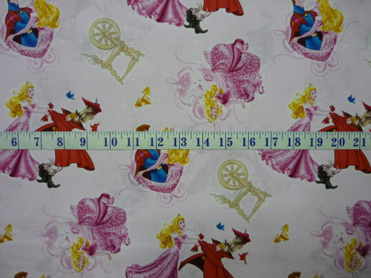 Disney Sleeping Beauty Character Toss Light Pink Cotton Quilting Fabric 1/2 YARD Disney Sleeping Beauty Character Toss Light Pink Cotton Quilting Fabric 1/2 YARD
