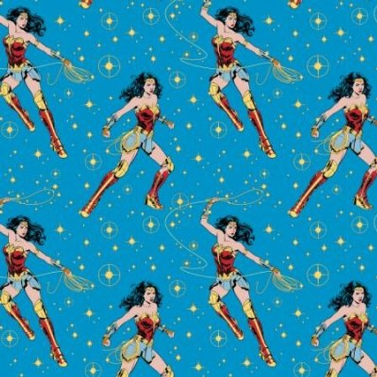 Wonder Woman 1984 Poses Blue Cotton Quilting Fabric Wonder Woman 1984 Poses Blue Cotton Quilting Fabric