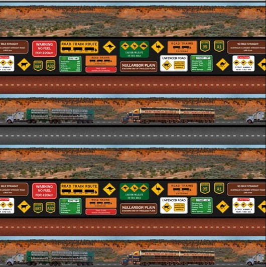 Trucks Road Trains Stripe 1006G Cotton Quilting Fabric Trucks Road Trains Stripe 1006G Cotton Quilting Fabric