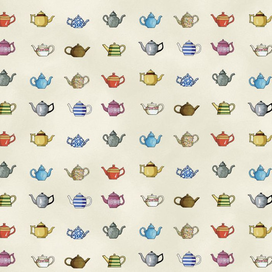 Anywhere is Paradise Teapots  DV3982 Cotton Quilting Fabric Anywhere is Paradise Teapots  DV3982 Cotton Quilting Fabric